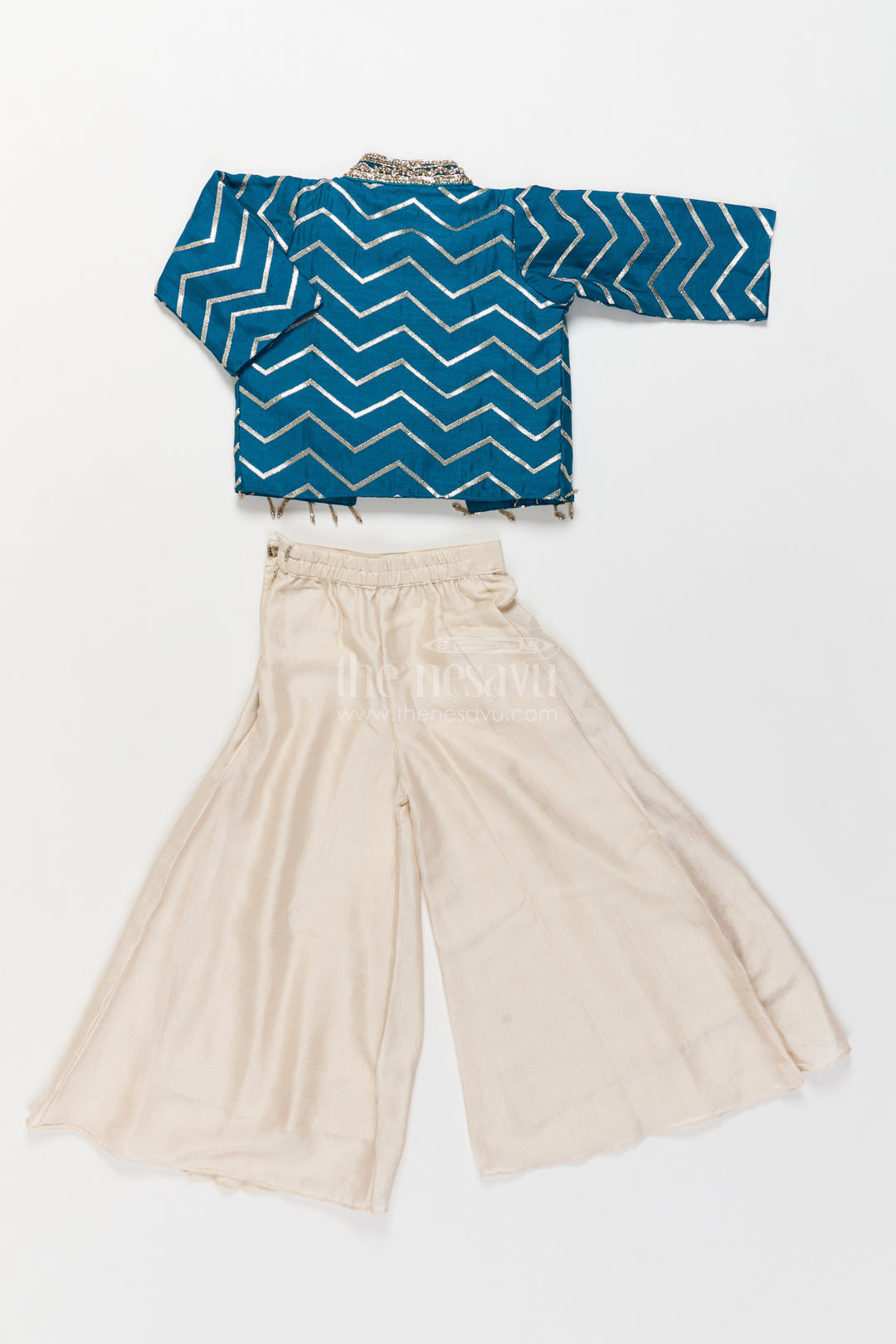 Girls Palazzo Set in Blue for Celebrations and Photos