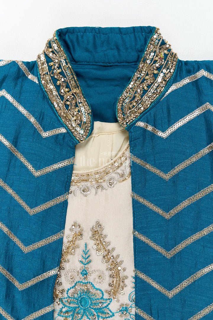 Girls Palazzo Set in Blue for Celebrations and Photos