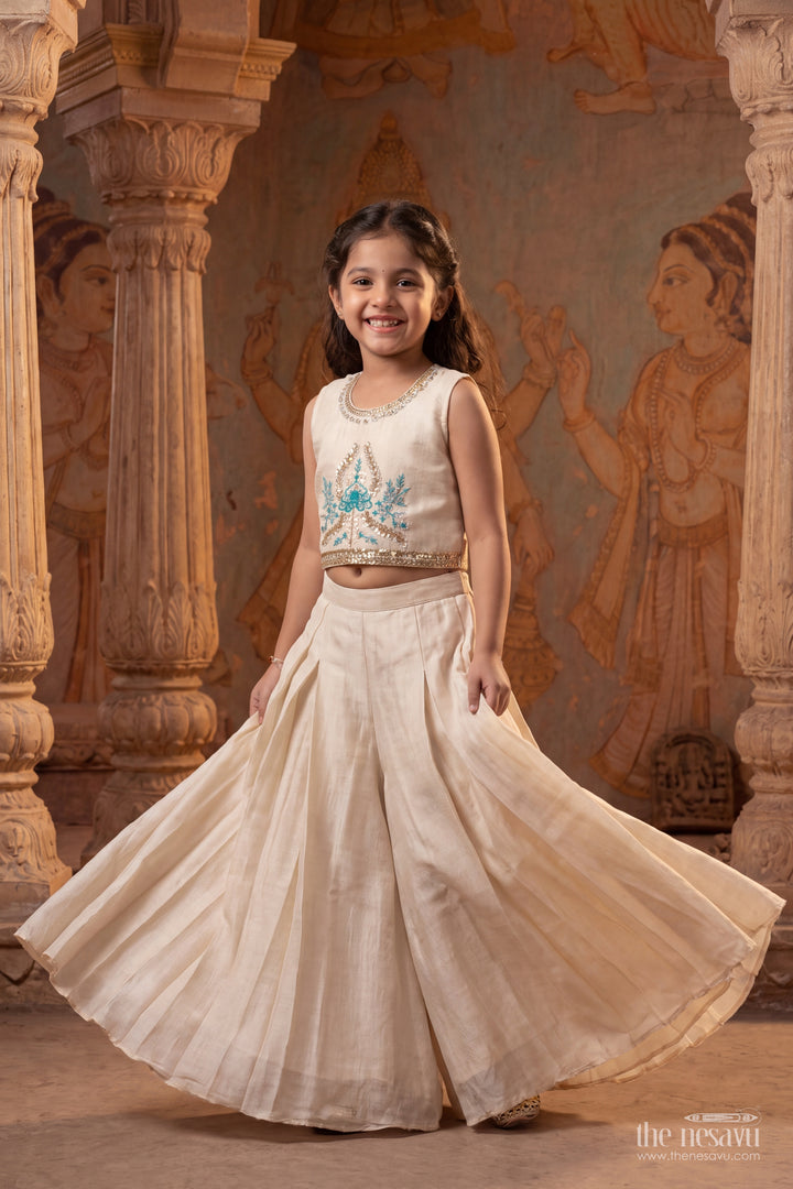 Girls Palazzo Set in Blue for Celebrations and Photos
