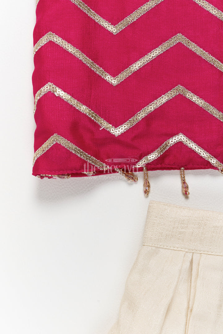 Girls Sharara Set in Pink for Ceremony Dressing