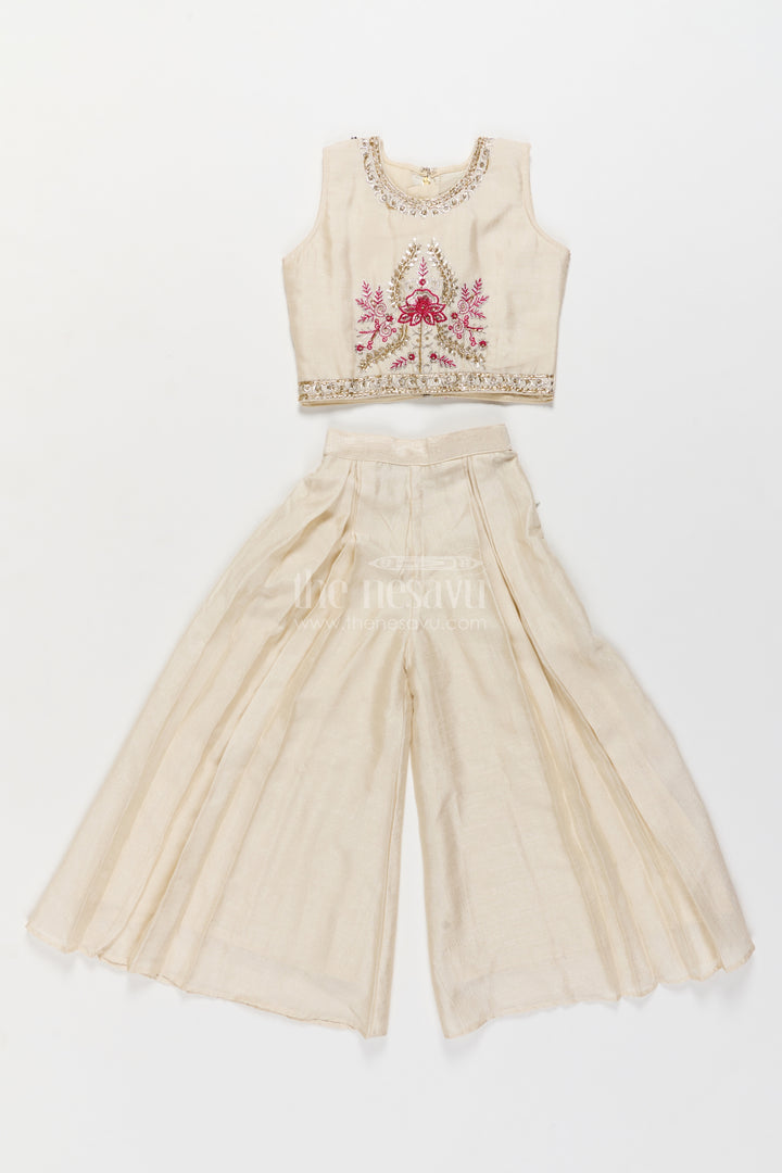 Girls Sharara Set in Pink for Ceremony Dressing