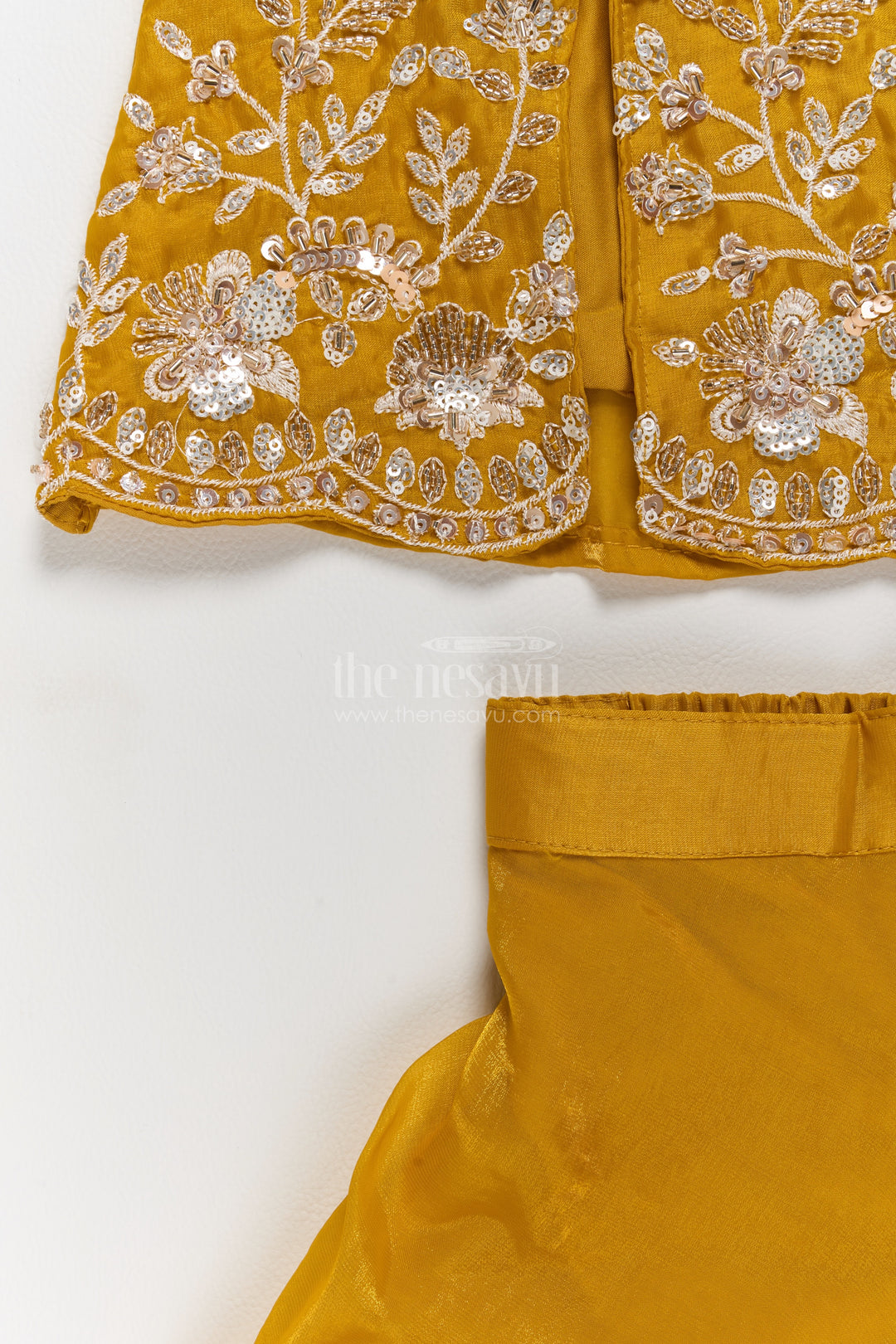 Girls Palazzo Set in Gold for Celebrations and Photos