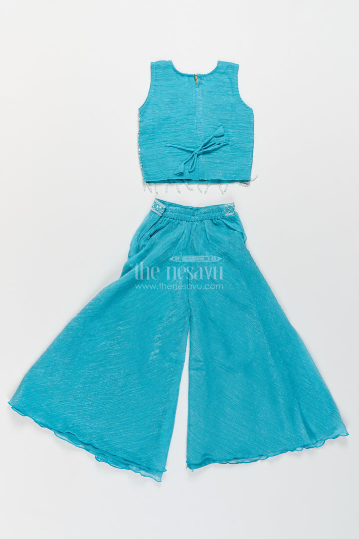 Girls Sharara Set in Blue for Portrait Days