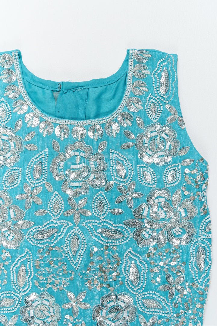 Girls Sharara Set in Blue for Portrait Days