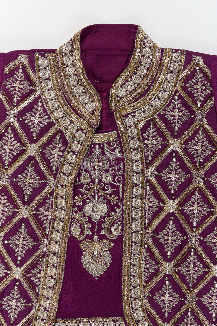 Girls Sharara Set in Purple for Family Celebrations