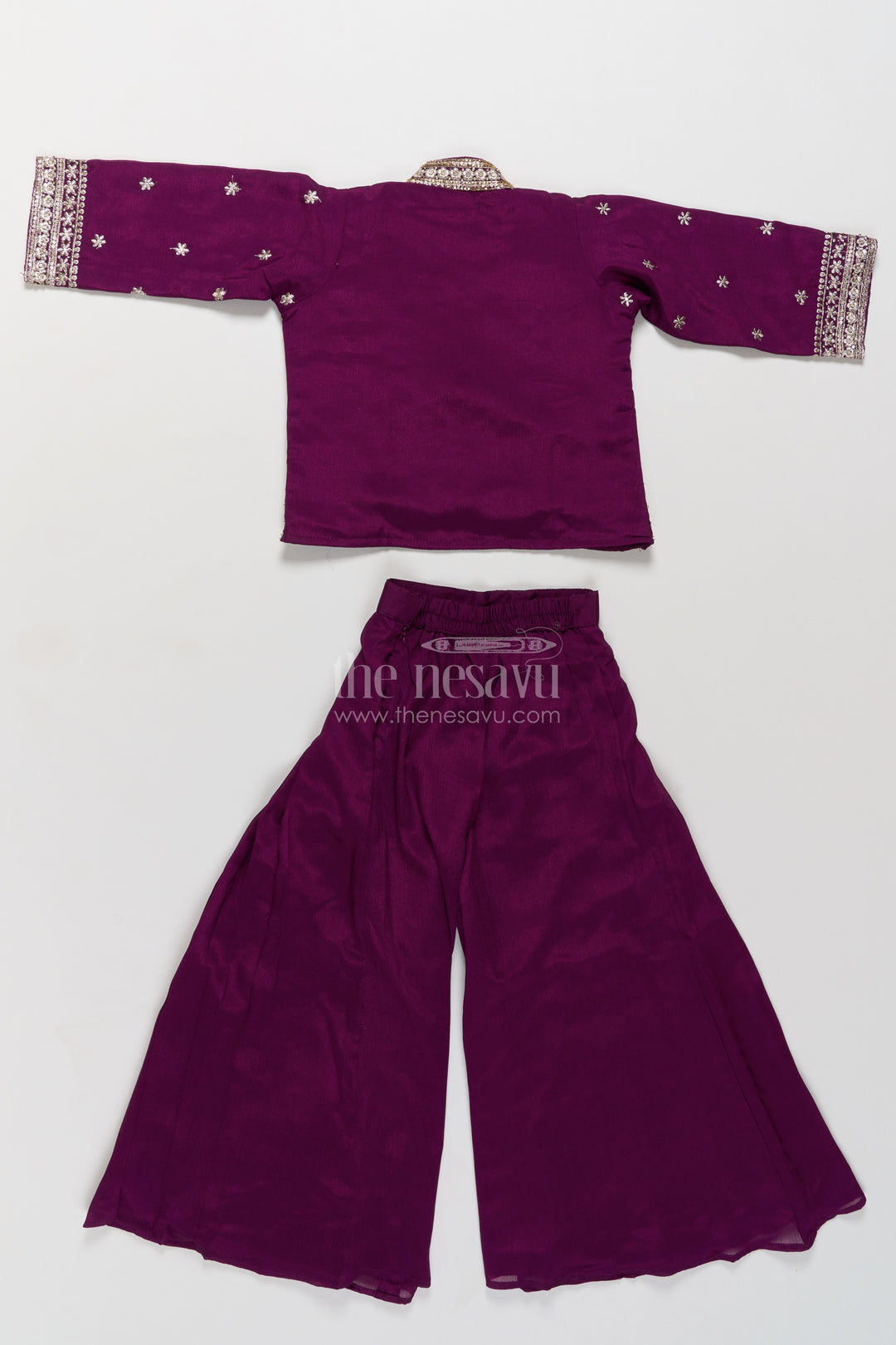 Girls Sharara Set in Purple for Family Celebrations