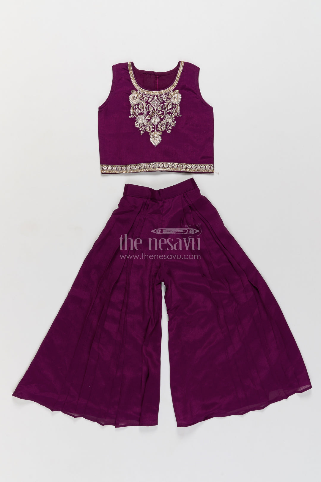 Girls Sharara Set in Purple for Family Celebrations