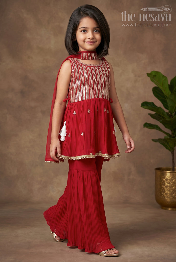 Majestic Zari Embroidered Yellow Peplum Kurti with Palazzo Suit Indian Traditional Flair