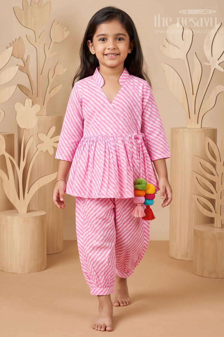 Trendy Pure Cotton Co-Ord Set for Girls with Vibrant Jaipur Hand Block Print