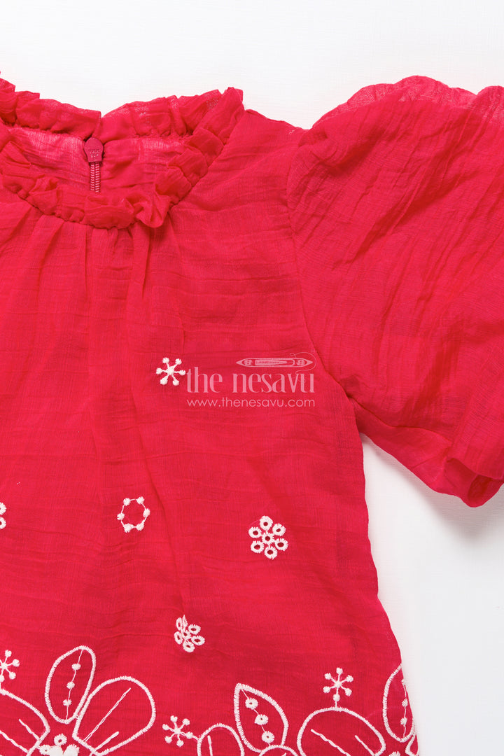Girls Embroidered Cotton Plazo Set for Festive and Cultural Events
