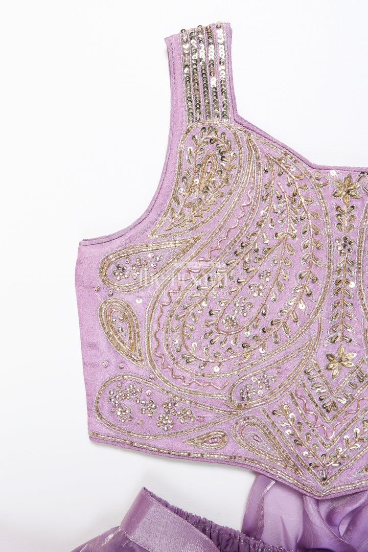 Designer sharara set with organza flair and heavily embroidered yoke