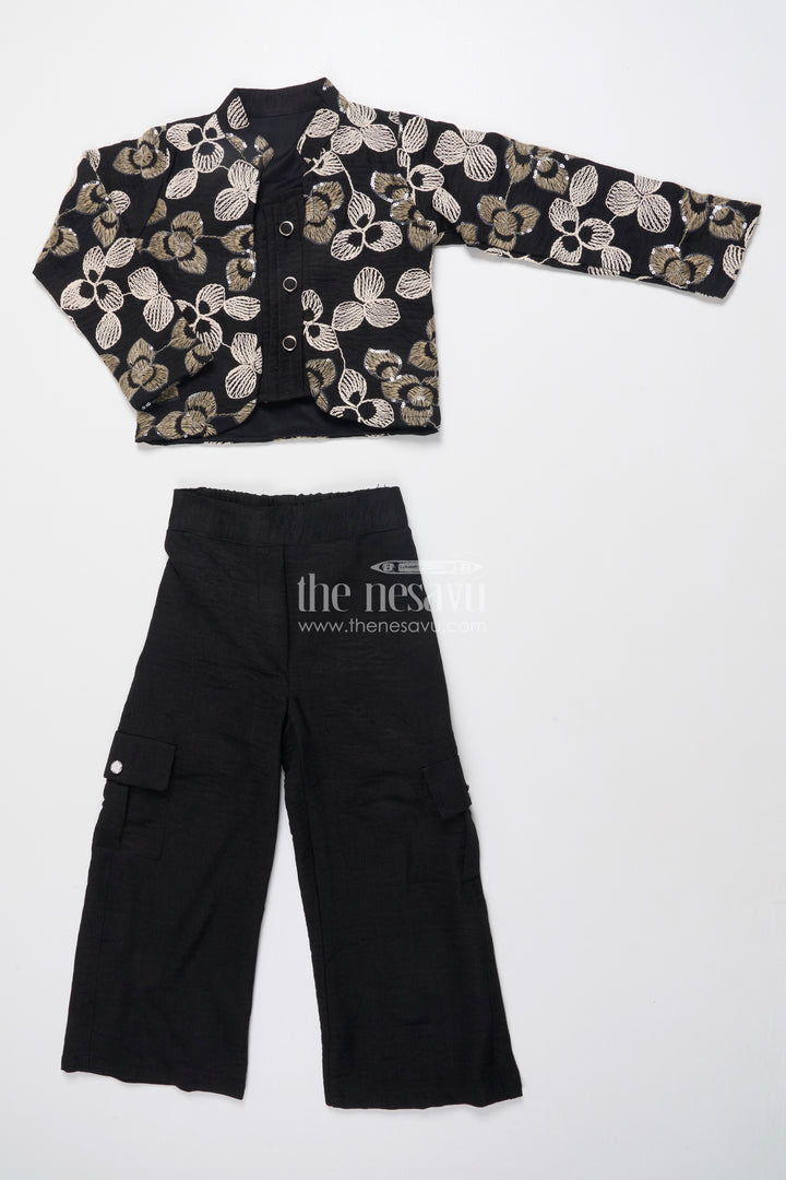 Girls Ethnic Co-Ord Set with Floral Embroidery Perfect for Modern Festive Looks
