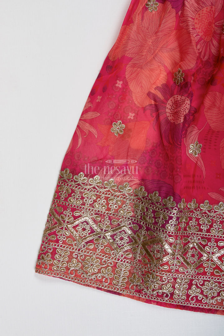 Ethnic Palazzo Pants Set For Girls Contemporary Style Printed Celebration Wear