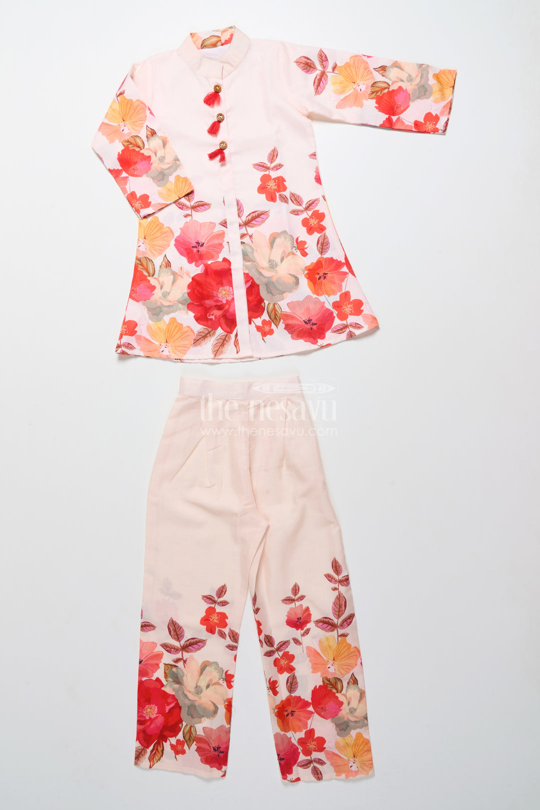 Foral Cotton Sharara Set for Girls for Ethnic School Events