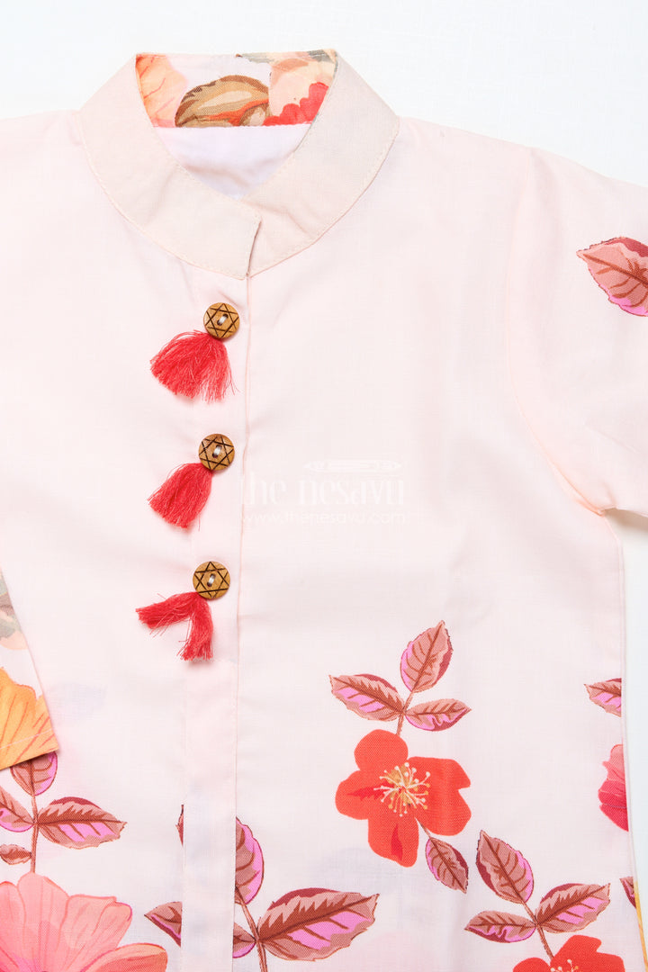 Foral Cotton Sharara Set for Girls for Ethnic School Events