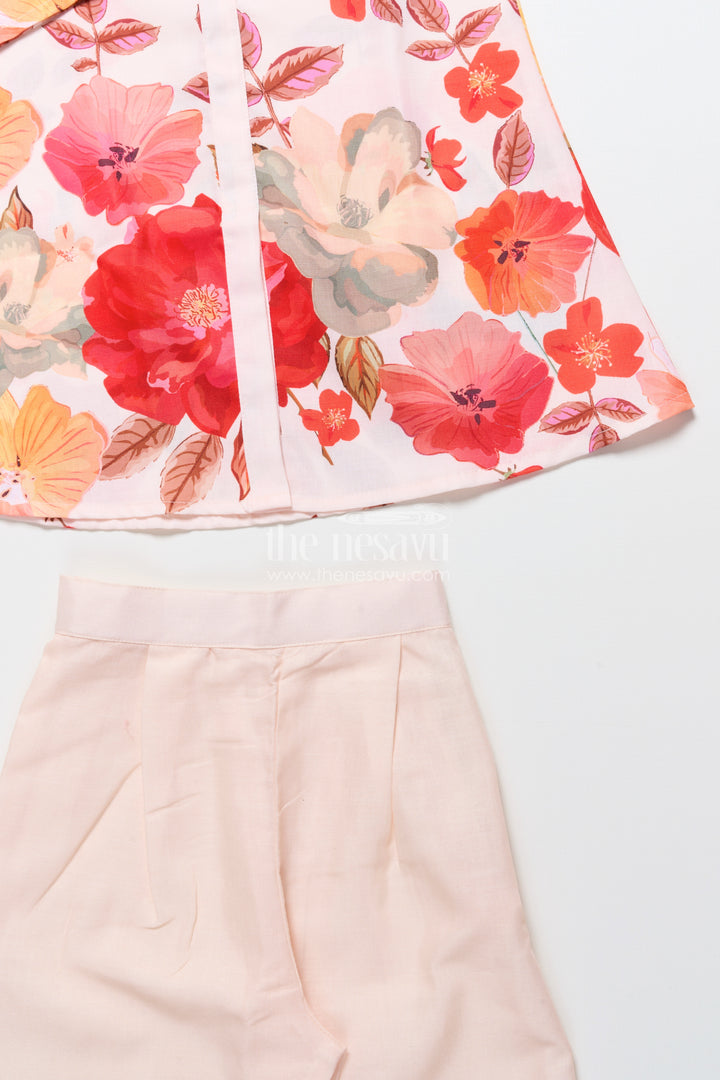 Foral Cotton Sharara Set for Girls for Ethnic School Events