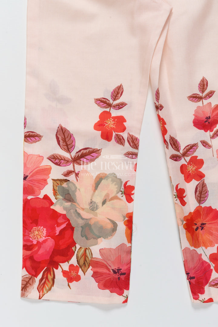 Foral Cotton Sharara Set for Girls for Ethnic School Events