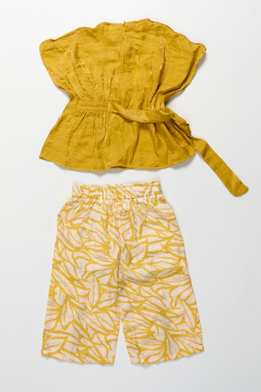 Girls Casual Ethnic Set with Georgette Top and Printed Pants