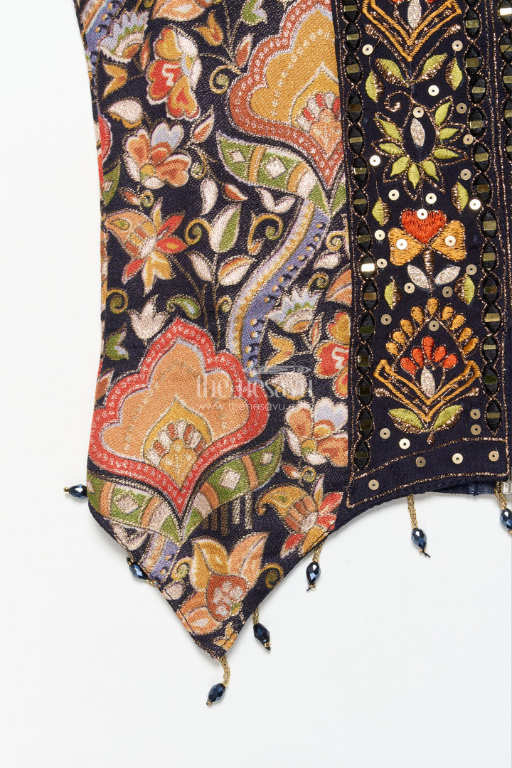 Girls sharara set with embroidered yoke for weddings and family occasions