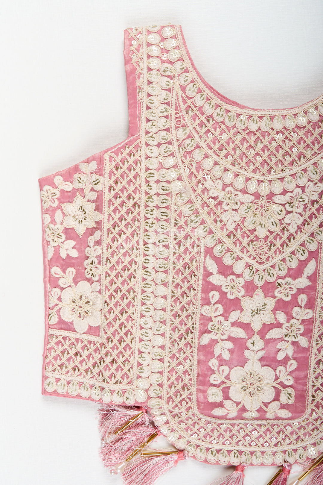 Girls sharara set with embroidered crop top for festive occasions