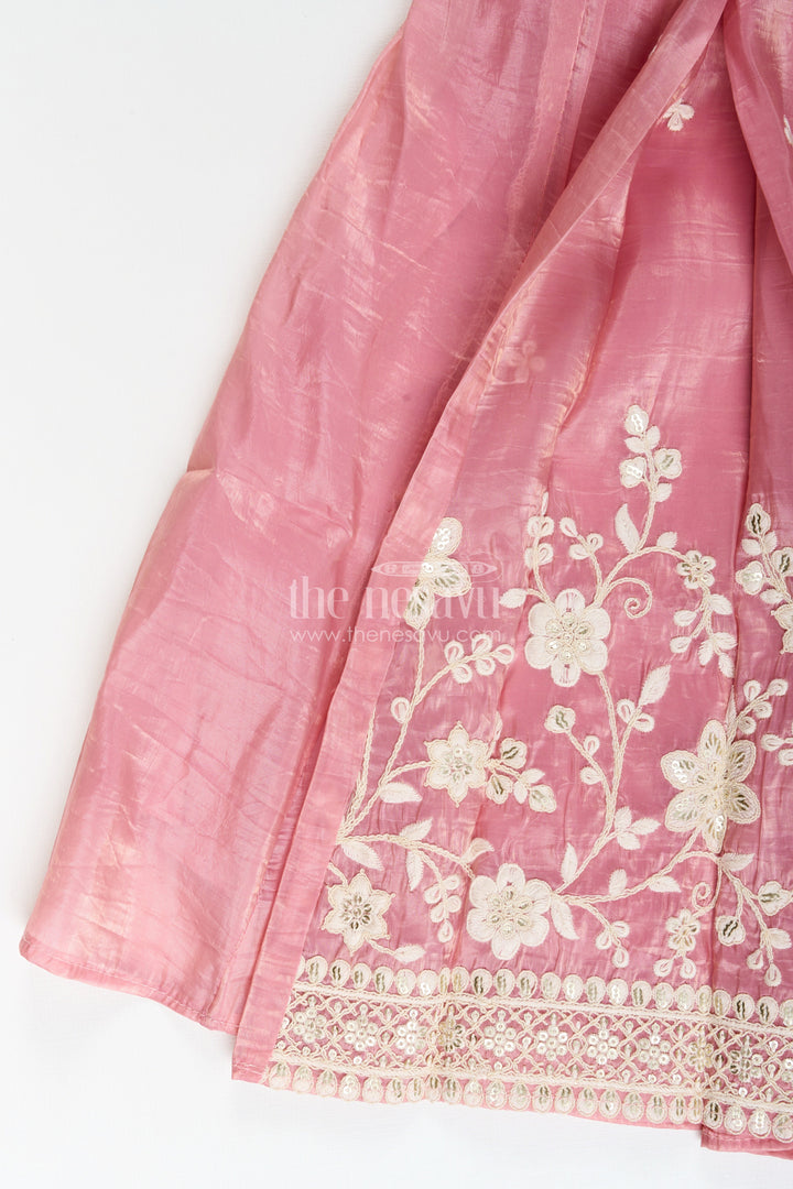 Girls sharara set with embroidered crop top for festive occasions