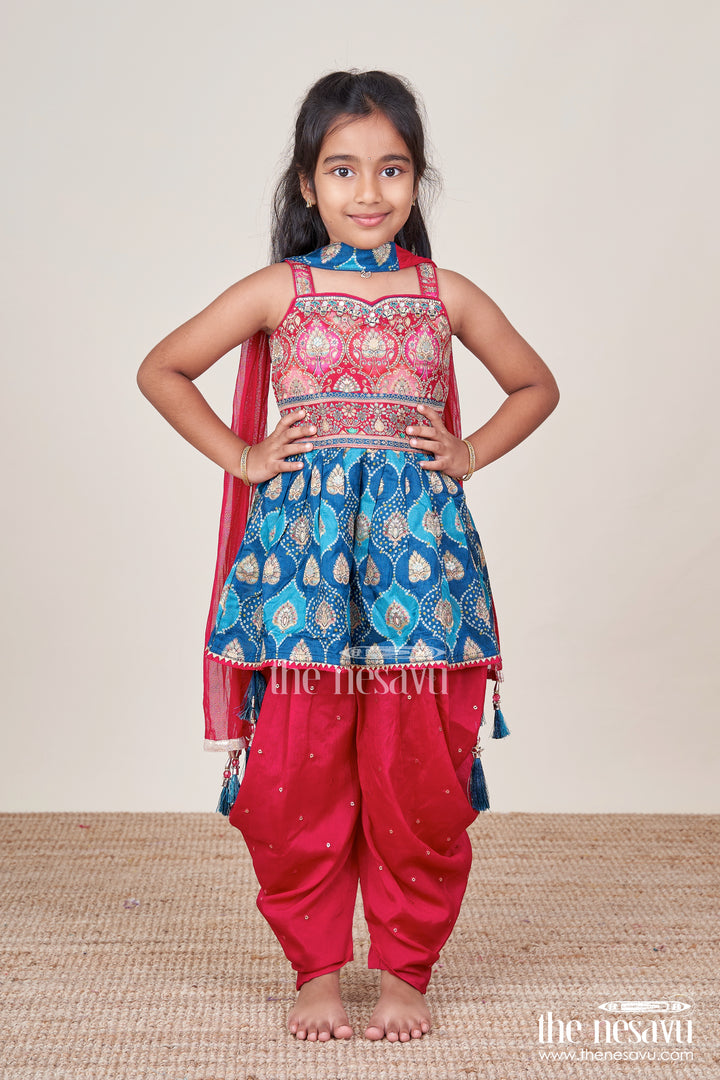 Baby Girl Ethnic Dhoti Set with Designer Yoke for Cultural Celebrations