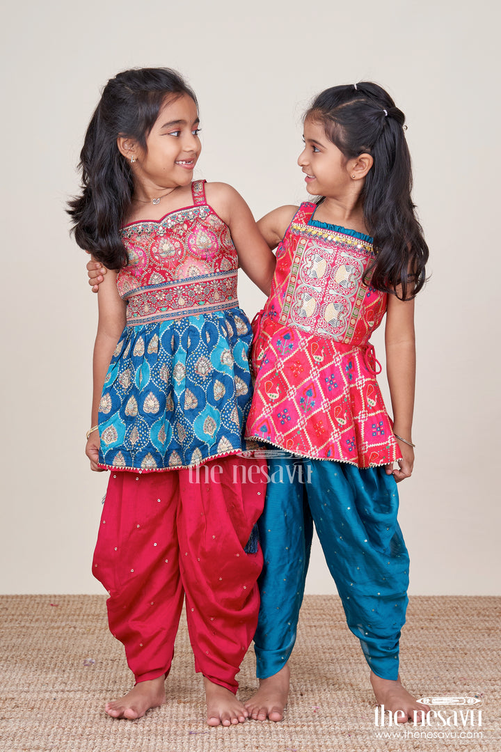 Baby Girl Ethnic Dhoti Set with Designer Yoke for Cultural Celebrations
