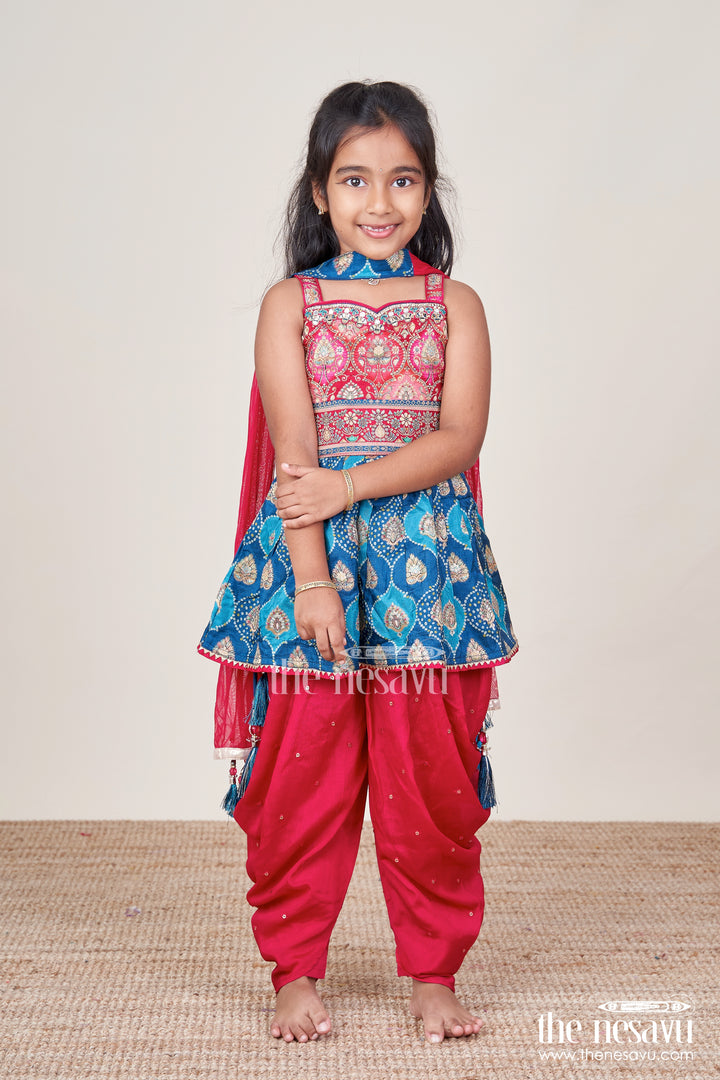 Baby Girl Ethnic Dhoti Set with Designer Yoke for Cultural Celebrations