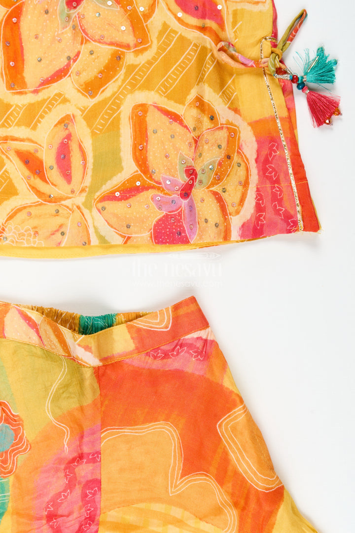 Girls Digital Print Sharara Set for Festive Wear and Stage Performances