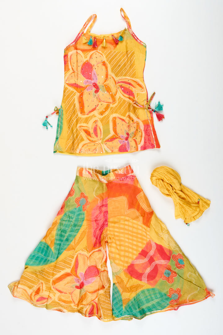 Girls Digital Print Sharara Set for Festive Wear and Stage Performances