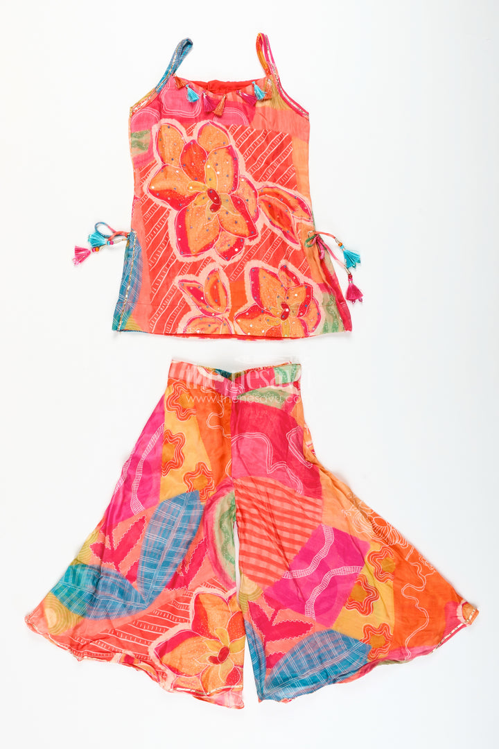 Girls Floral Printed Sharara Set for Festive Twirls and Stage Events