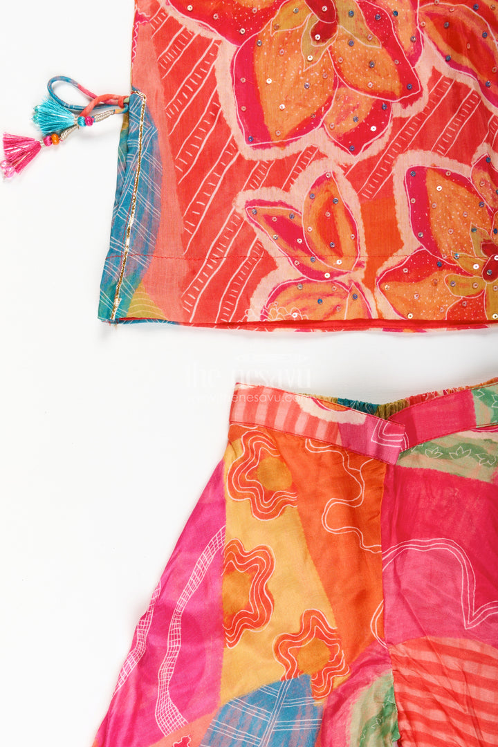Girls Floral Printed Sharara Set for Festive Twirls and Stage Events