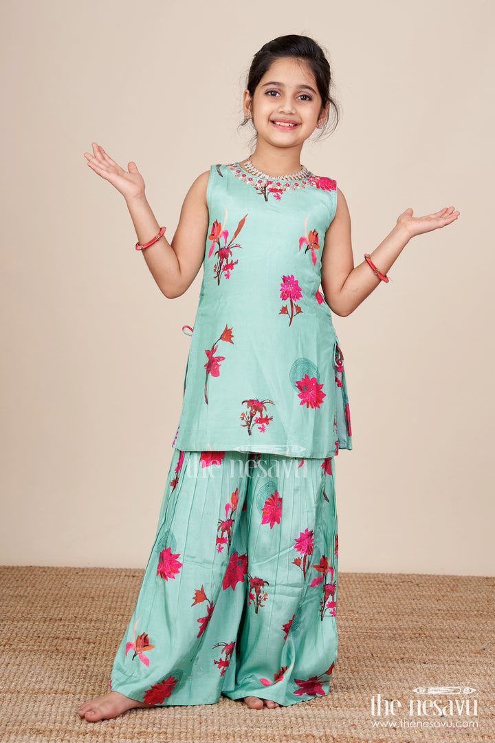 Printed Muslin Plazo Set for Girls Ideal for Casual Festive Wear