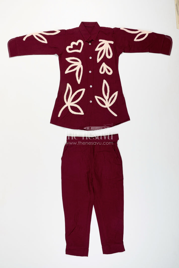Girls embroidered plazzo set for casual festive days and school functions