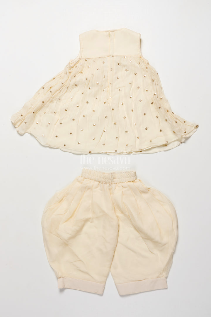 Girls sharara set with embroidered yoke for festive and cultural events