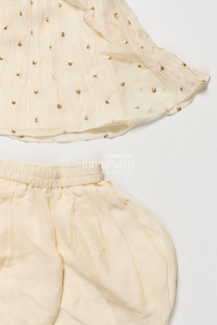 Girls sharara set with embroidered yoke for festive and cultural events