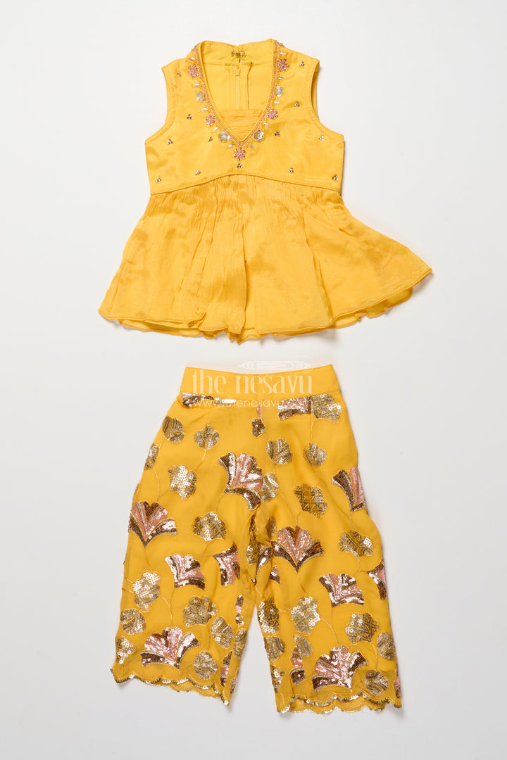 Girls sharara set with sequins for festive and traditional wear