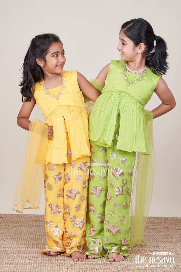 Girls Sharara Set with Sequins for Festive and Traditional Wear