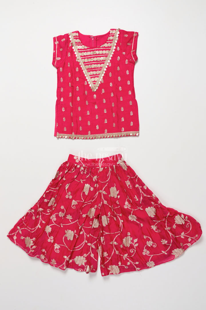 Girls sharara suit with ethnic embroidery for weddings and festive functions