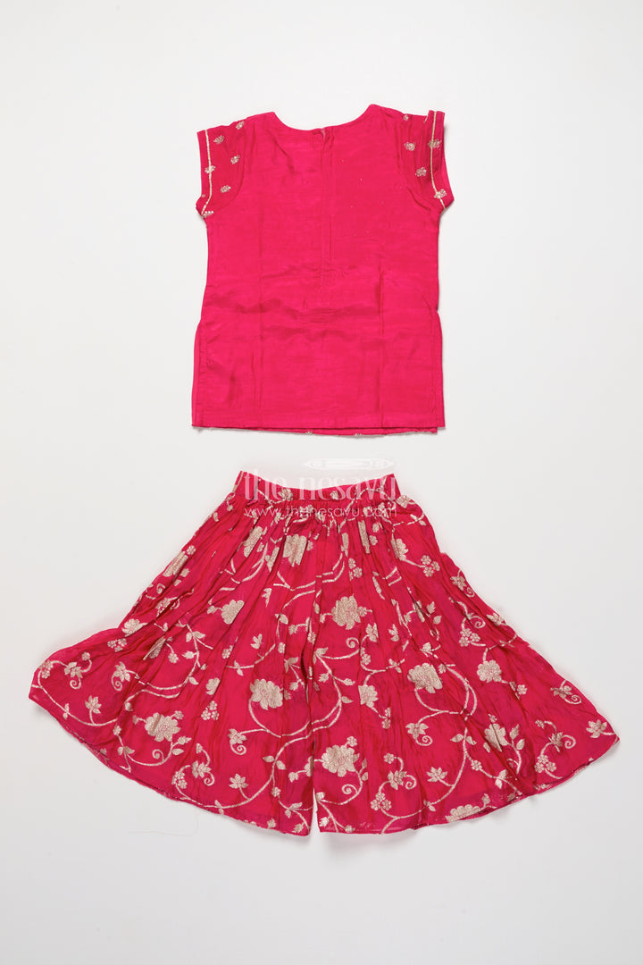 Girls sharara suit with ethnic embroidery for weddings and festive functions