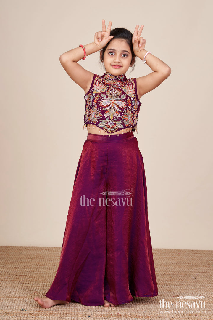 Girls Sharara Set with Embroidered Kurti for Weddings and Parties