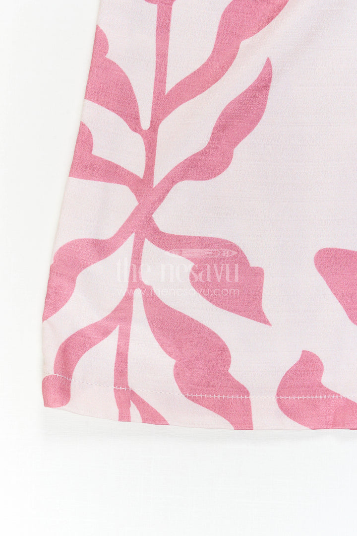 Girls Indo-Western Plazo Set with Leaf Digital Print