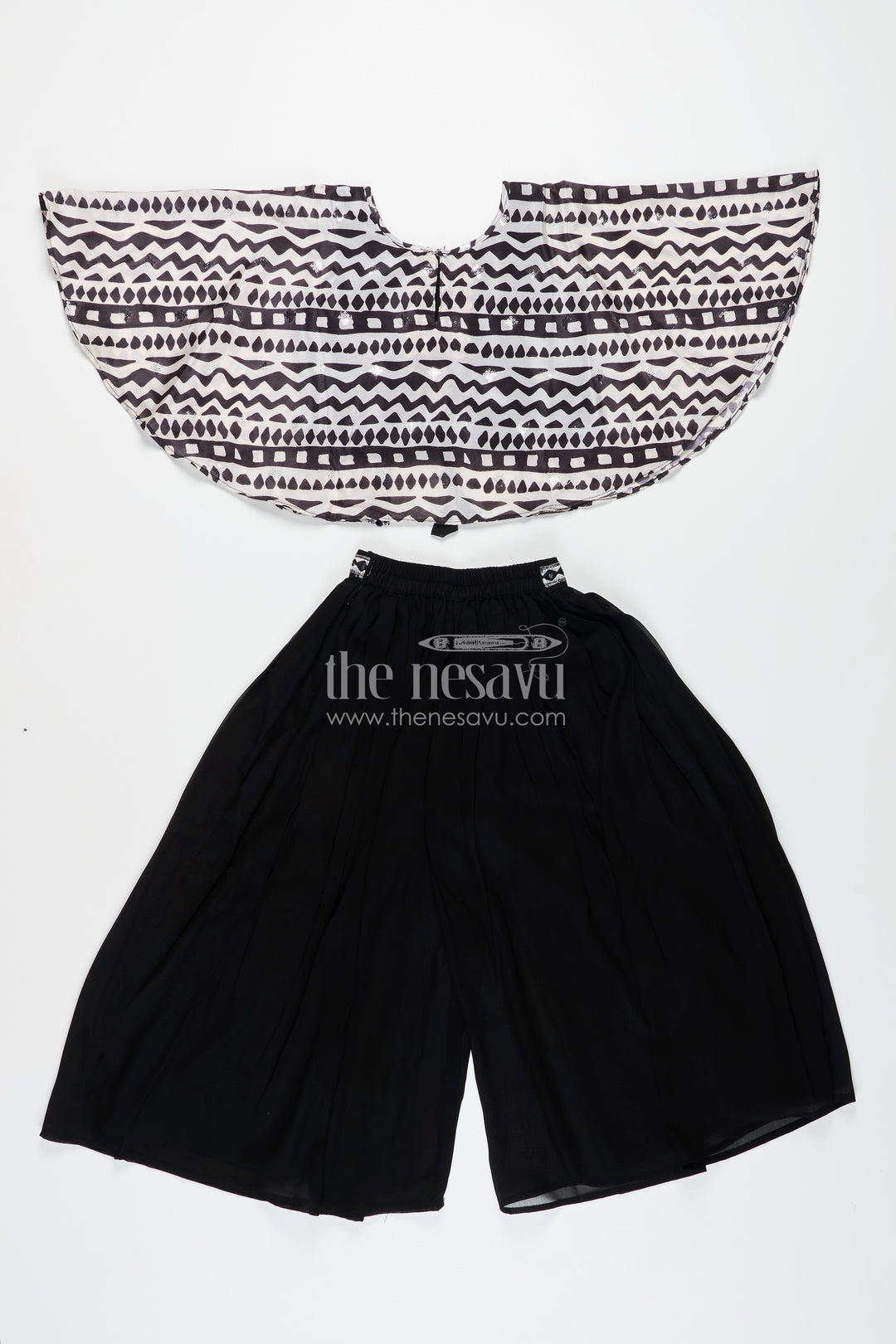 Girls sharara set with printed cape top for festive outings