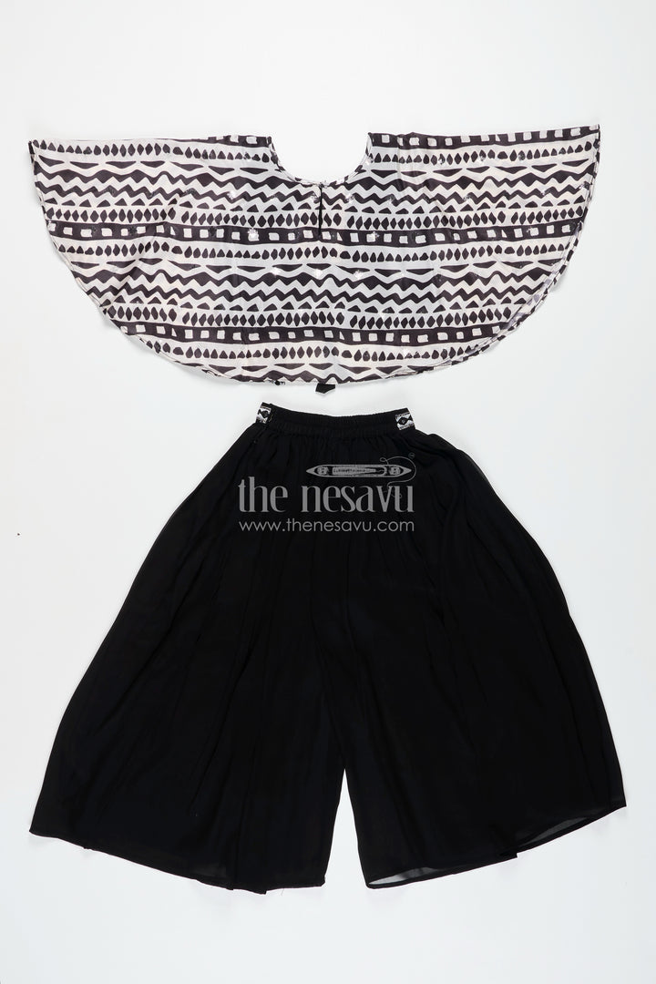 Girls sharara set with printed cape top for festive outings