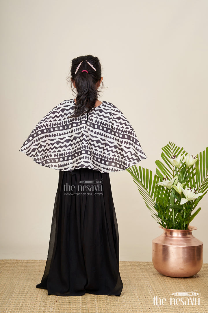 Girls sharara set with printed cape top for festive outings