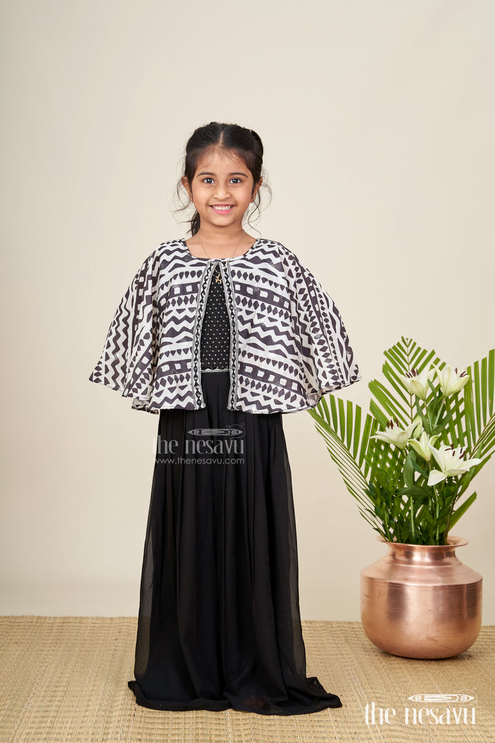 Girls sharara set with printed cape top for festive outings
