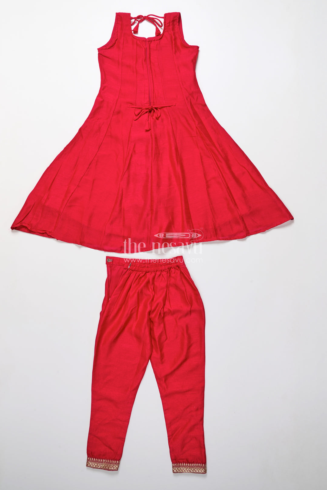 Girls Sharara Set in Red for Traditional Family Occasions