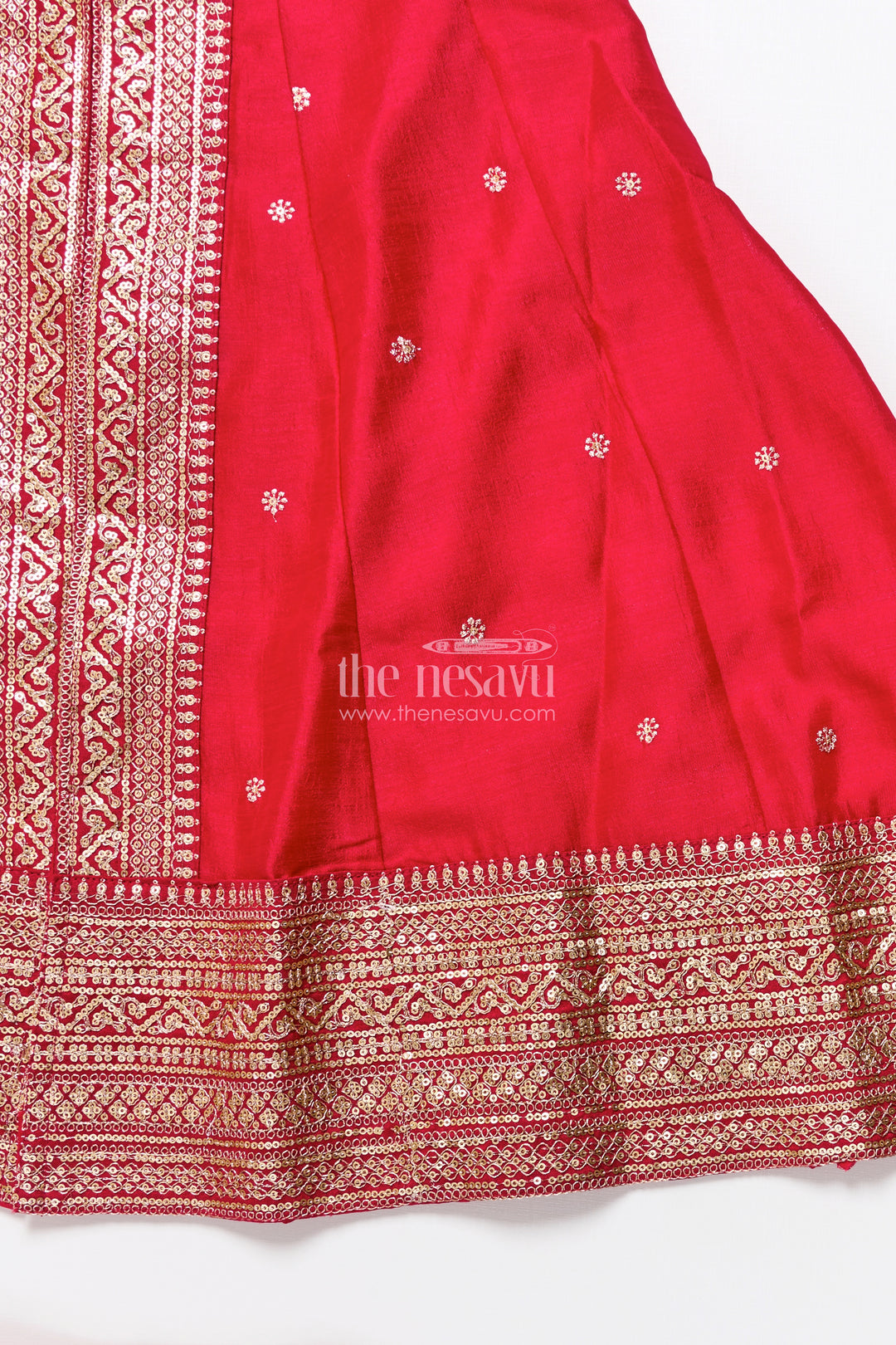 Girls Sharara Set in Red for Traditional Family Occasions