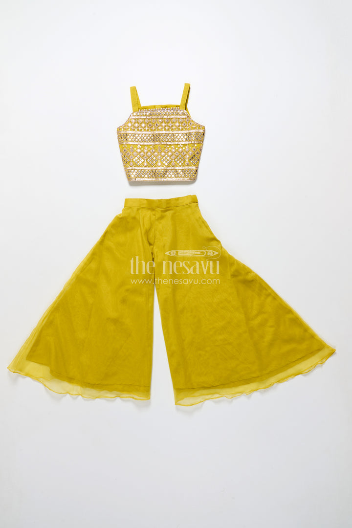Girls Plazo Set with Jacket for School Ethnic Day and Festive Wear
