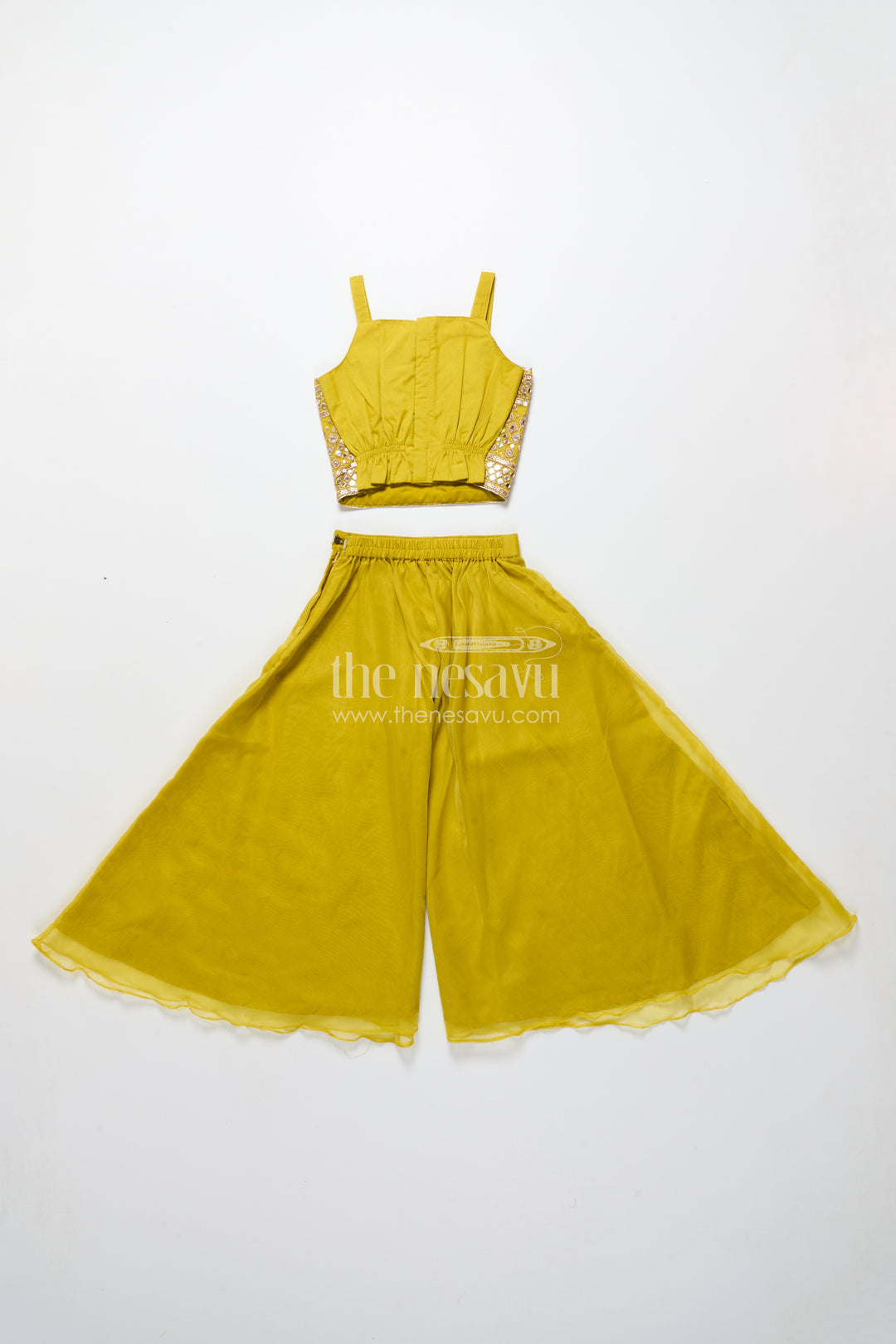 Girls Plazo Set with Jacket for School Ethnic Day and Festive Wear